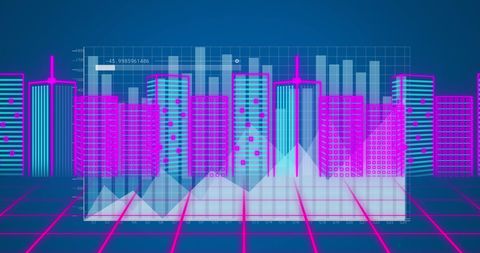 Futuristic Data Analytics Over Digital 3D Cityscape - Download Free Stock Images Pikwizard.com