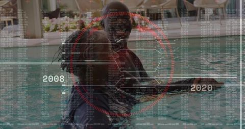 Digital innovation in aquatic training with data overlay reticle