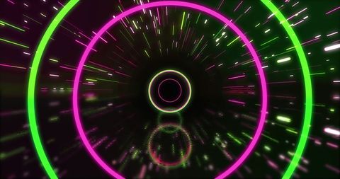vibrant neon circles with dynamic light trails perspective - Download Free Stock Images Pikwizard.com