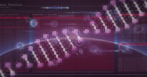 Digital DNA Strand Overlaying Global Connectivity Network - Download Free Stock Images Pikwizard.com