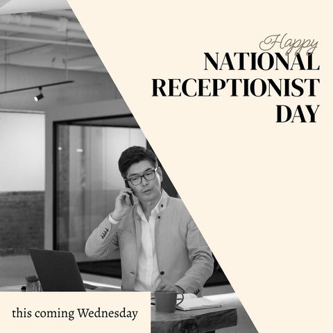 Celebrating National Receptionist Day with Focused Businessman - Download Free Stock Templates Pikwizard.com