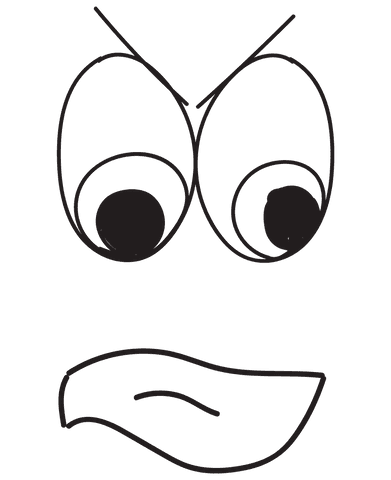 Transparent Grumpy Face Illustration with Expressive Eyes and Mouth - Download Free Stock Videos Pikwizard.com