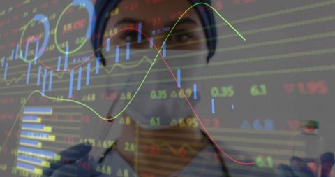 Nurse Monitoring Financial Trends on Digital Chart