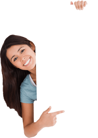 Smiling Brunette Woman Holding Large Transparent Sign - Download Free Stock Videos Pikwizard.com