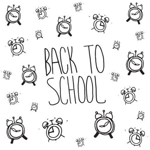 Back to School Black Text with Alarm Clocks Transparent Background - Download Free Stock Videos Pikwizard.com