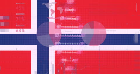 Norwegian Flag Animation with Data Processing Elements