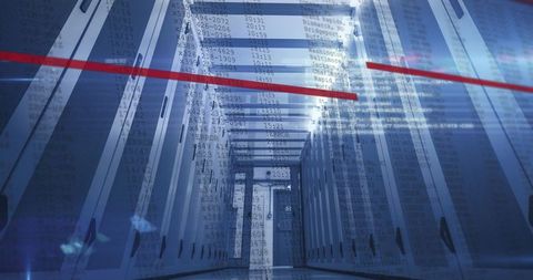 High-Tech Data Servers with Digital Interface Overlay - Download Free Stock Images Pikwizard.com