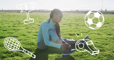 African American Woman Preparing for Outdoor Sports Session