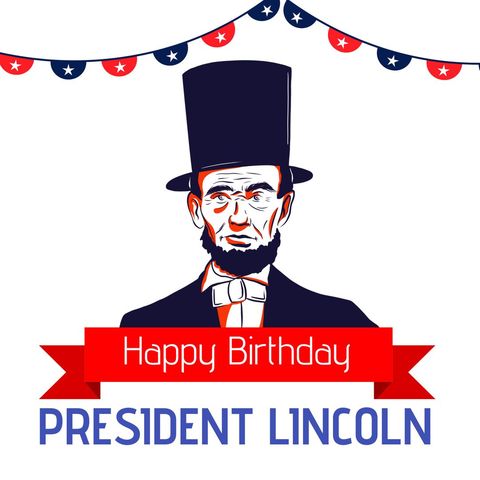 Abraham lincoln birthday celebration illustration with patriotic decor