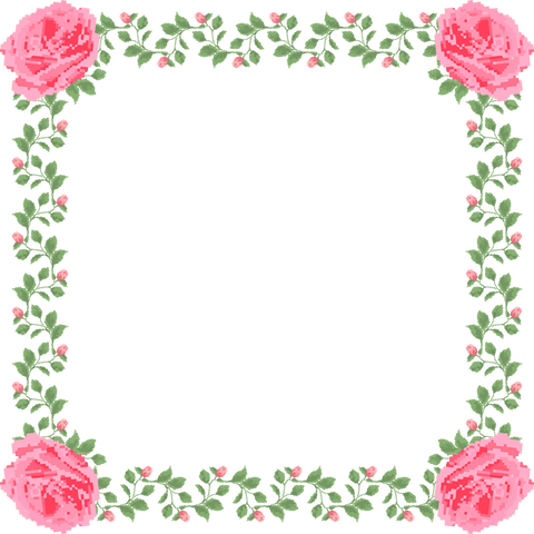 pixel art rose border on transparent background for digital creative use - Download Free Stock Videos Pikwizard.com