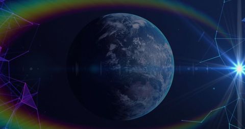 Digital Networks Surrounding Earth in Cosmic Glow - Download Free Stock Images Pikwizard.com