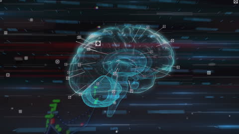 Digital Brain with Futuristic Data and Technology Elements