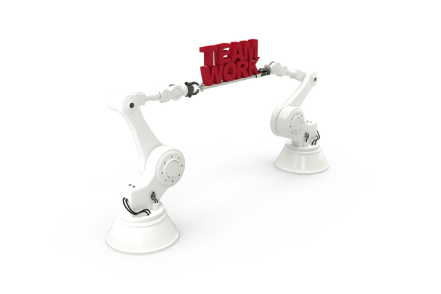 Robotic Arms Holding Teamwork Concept Text on Transparent Background - Download Free Stock Videos Pikwizard.com