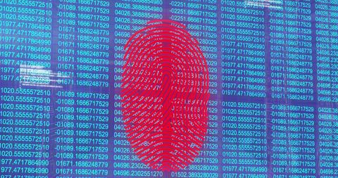 Digital Fingerprint Over Data Codes Background - Download Free Stock Images Pikwizard.com