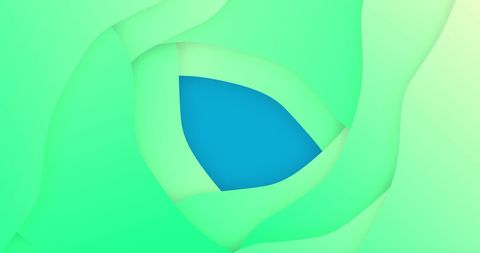 Layered Green and Blue Abstract Shape Pattern