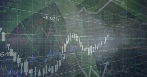 Digital Stock Market Trends and Financial Data Overlay
