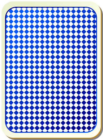 Transparent playing card back with blue geometric checkered pattern