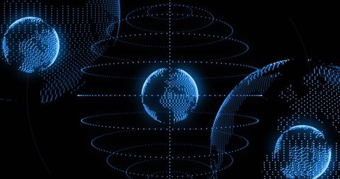 Spinning Digital Globes with Light Trails Celebrating Global Connectivity - Download Free Stock Images Pikwizard.com