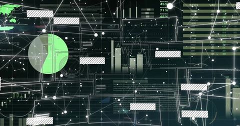Futuristic Data Analytics Dashboard in Digital Interface
