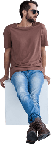 casual male fashion model with sunglasses on transparent background - Download Free Stock Videos Pikwizard.com