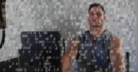 Digitally Enhanced Fitness Inspiration With Rower in Motion