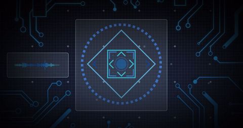 Digital HUD Interface with Futuristic Graphics on Grid Background - Download Free Stock Images Pikwizard.com