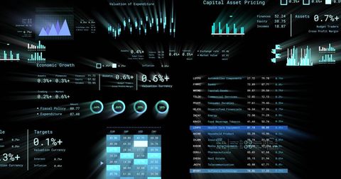 Abstract Financial Data Processing with Digital Elements - Download Free Stock Images Pikwizard.com