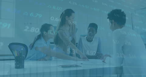 Business Team Analyzing Financial Data for Strategies