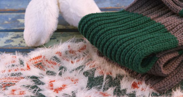 Cozy Winter Accessories on Rustic Surface - Download Free Stock Images Pikwizard.com