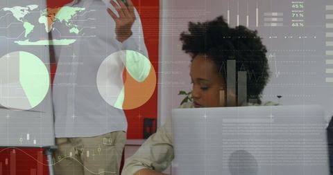 Global Business Data Analytics Concept with Computer Graphics