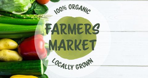 Organic Farmers Market Banner with Fresh Vegetables - Download Free Stock Images Pikwizard.com