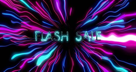 Flash Sale Neon Colors Explosive Background - Download Free Stock Images Pikwizard.com