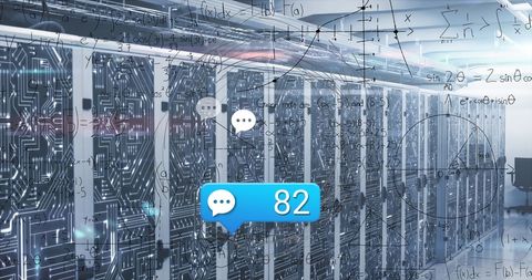 Mathematical Formulas and Digital Interfaces on Servers - Download Free Stock Images Pikwizard.com