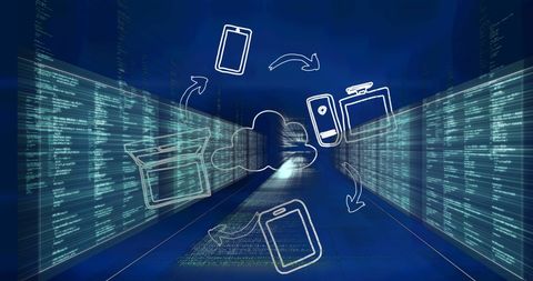 Digital Data Processing and Cloud Networking Concept - Download Free Stock Images Pikwizard.com