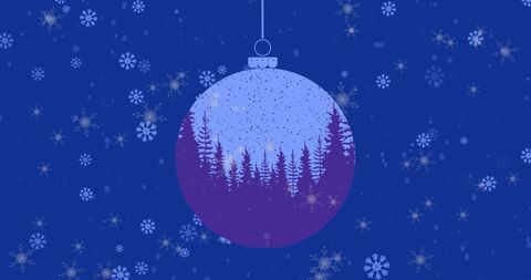 Elegant Christmas Ornament with Falling Snowflakes