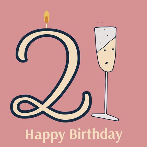 elegant 2nd birthday celebration with candle and champagne glass - Download Free Stock Templates Pikwizard.com