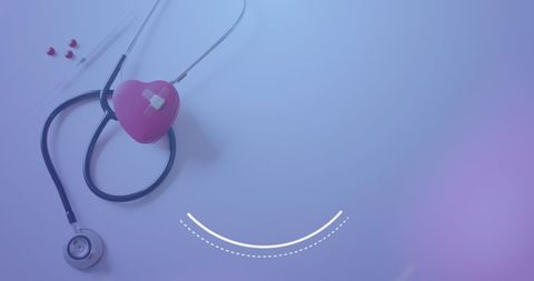 Digital Interface with Stethoscope and Heart Symbol - Download Free Stock Images Pikwizard.com