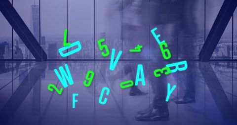 Abstract Business Motion with Falling Numbers in Office