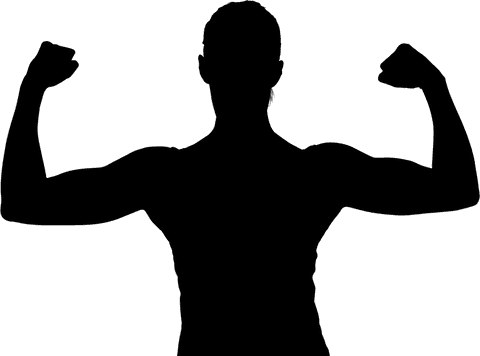 silhouette of a strong woman flexing her muscles against transparent background. perfect for fitness and health-related designs, promoting empowerment, strength, and motivation. useful for gym logos, sports posters, and advertising campaigns focusing on physical fitness and women's strength.