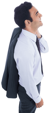 Relaxed Businessman Smiling on Transparent Background