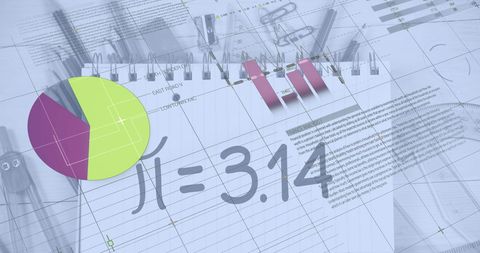 Digital Analytics Spreadsheet with Pi Vorlage and Graph Elements - Download Free Stock Images Pikwizard.com