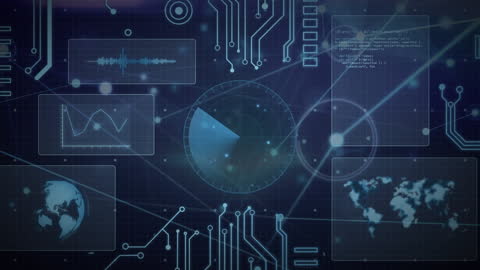 Digital Global Data Processing and Analytics Animation