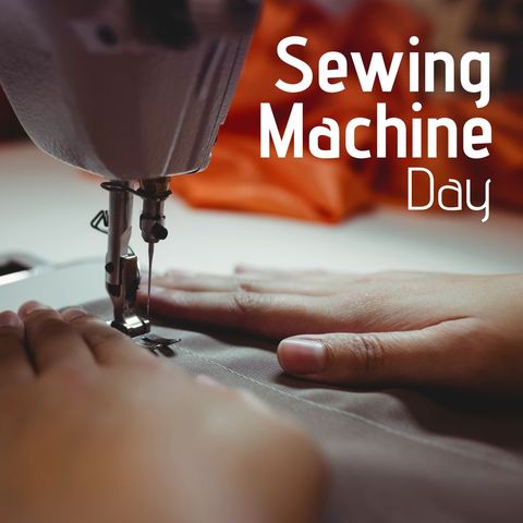 celebrating sewing machine day with skilled seamstress - Download Free Stock Templates Pikwizard.com