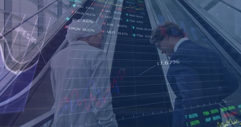 Business Professionals Analyzing Financial Growth Data