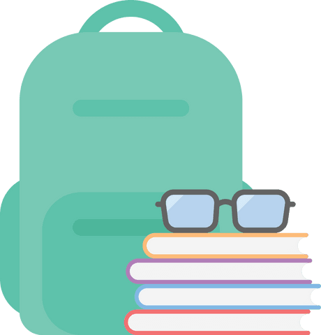 transparent school supplies with backpack, books, and glasses - Download Free Stock Videos Pikwizard.com