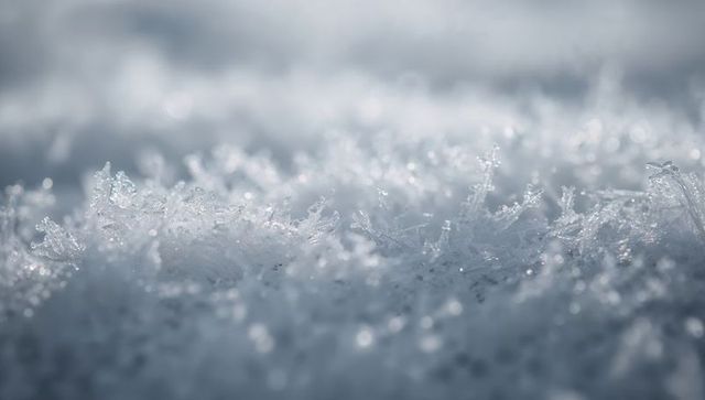 Glistening Frosty Crystals Showcasing Winter Beauty