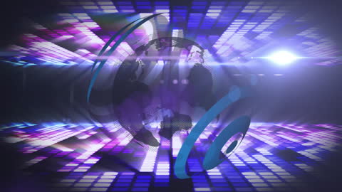 Futuristic Globe Animation with Moving Digital Light Patterns