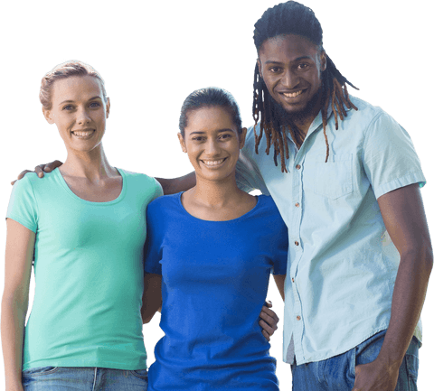 Diverse Friends Smiling Embracing on Transparent Background - Download Free Stock Videos Pikwizard.com