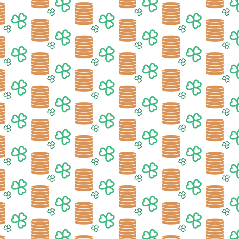 Colorful Clover and Coin Repeated Pattern on Transparent Background - Download Free Stock Videos Pikwizard.com