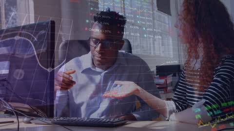 Data Analysis Team Collaborating on Financial Project